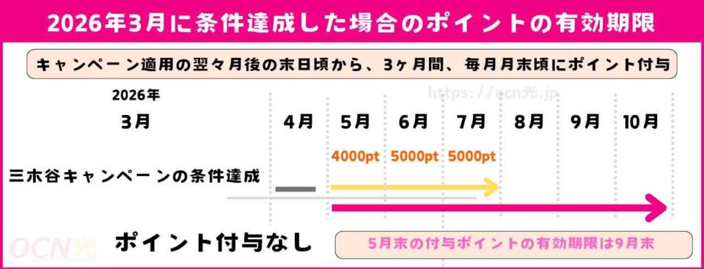 ポイントには6ヶ月間の有効期限がある