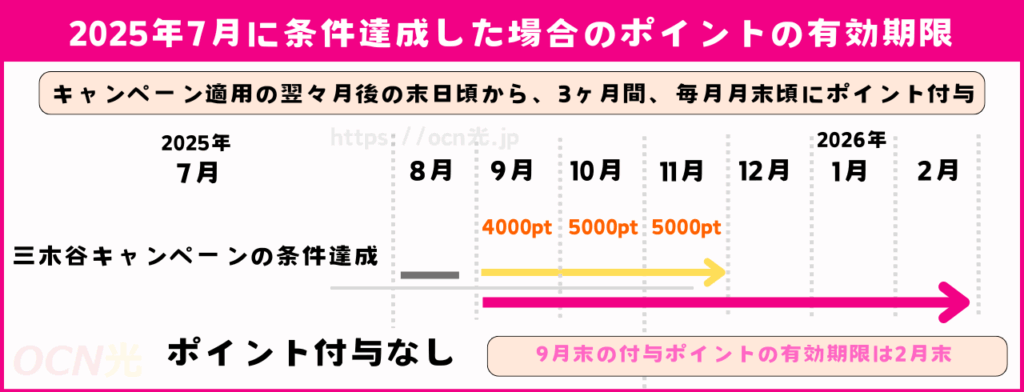 ポイントには6ヶ月間の有効期限がある