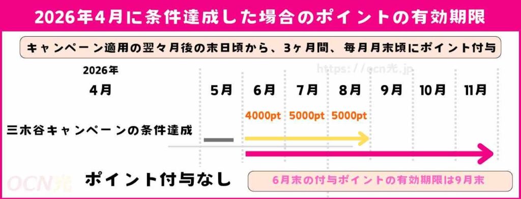 ポイントには6ヶ月間の有効期限がある