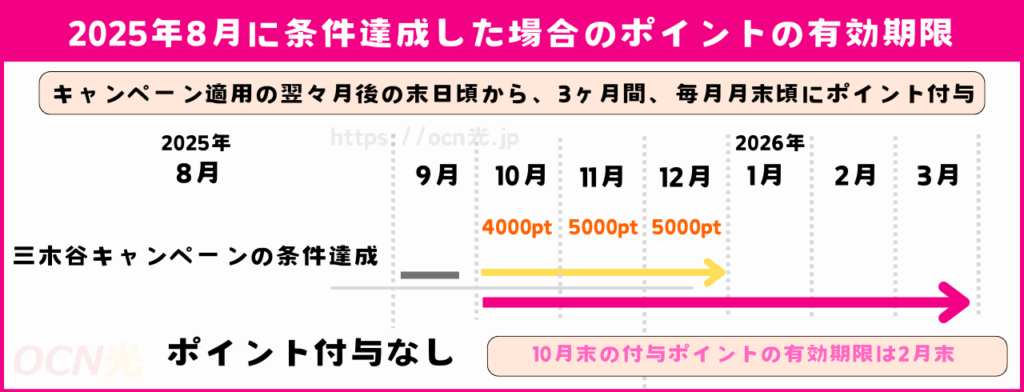 ポイントには6ヶ月間の有効期限がある