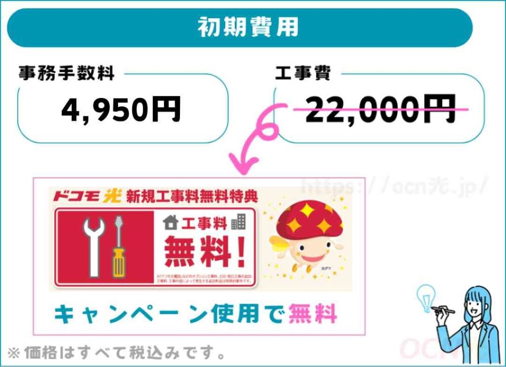 初期費用|事務手数料・工事費