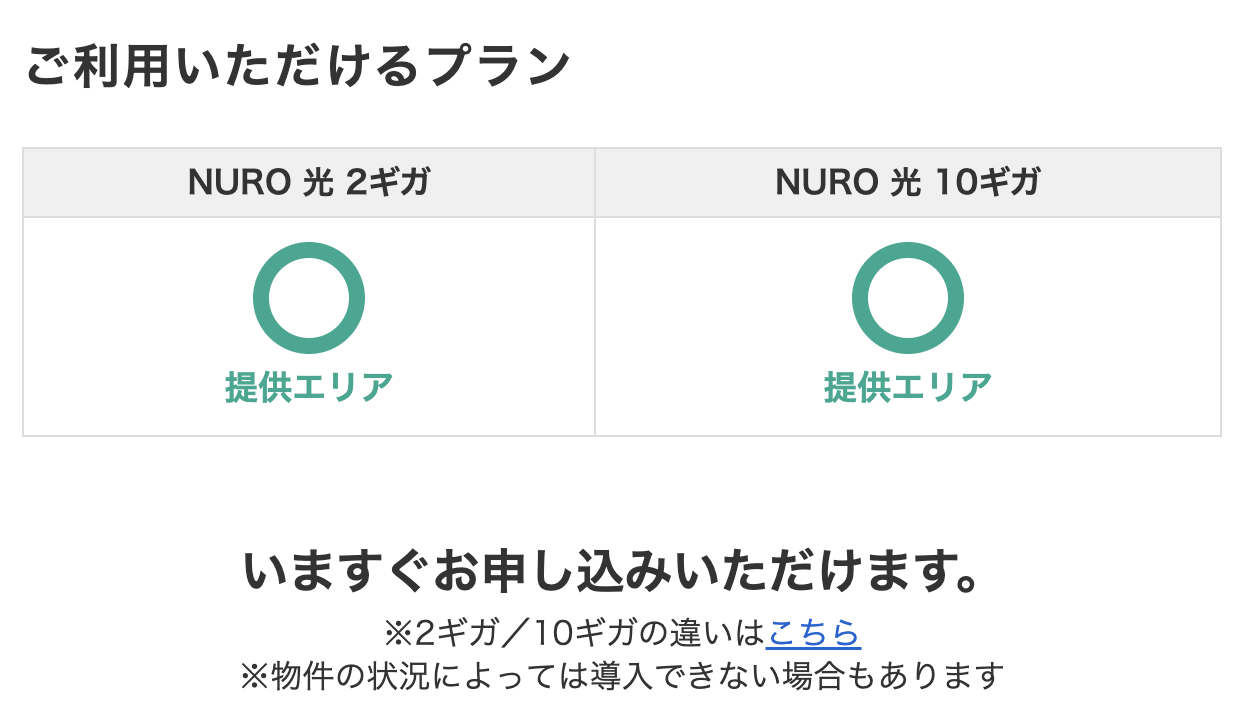 NURO光の提供エリア確認方法