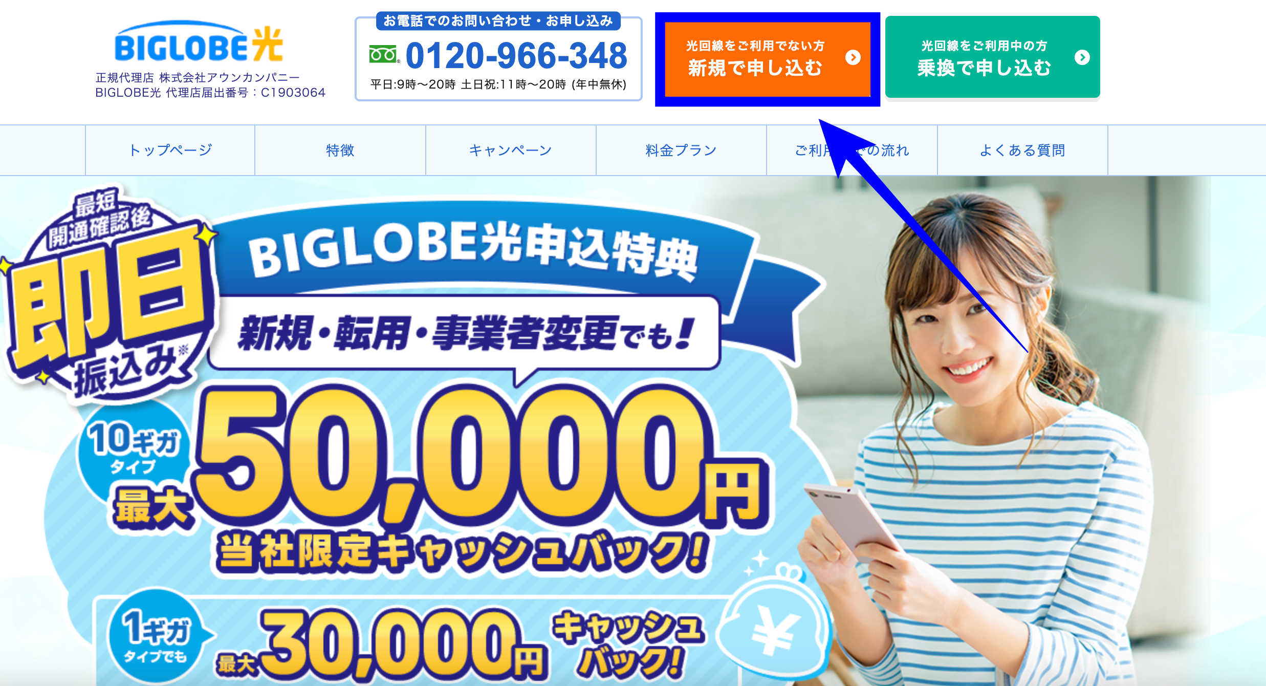 ビッグローブ新規申込